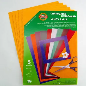 Vlnitý papír 35x25cm - žluto-oranžový (5 ks)