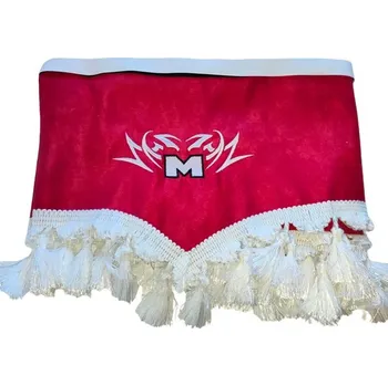 Stínítko do auta Přední záclonka pro MAN/MERCEDES, červená barva a bílé střapce