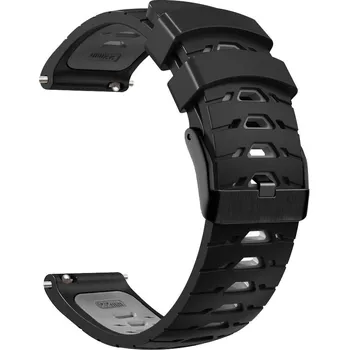 eses Silikonový vzorkovaný řemínek - Černo šedý, 22 mm