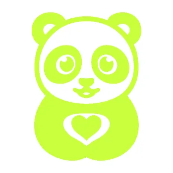 Samolepící dekorace Panda 008 roztomilá (27 - limetová) SAMOLEPKA NA AUTO, NÁLEPKA, FÓLIE, POLEP, TUNING, VLASTNÍ TEXT, TISK, AUTOSAMOLEPKY.cz, POLEPY, OBRÁZEK, LOGO, 3D STICKERS