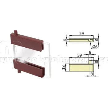 Nabytekmorava Plastový držák skla Barva: 027 mahagon
