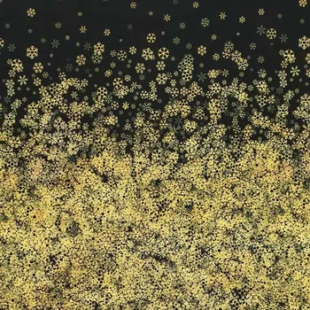 Úplet černý, žluté sněhové vločky, š.175