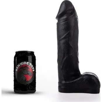 Dildo Dildo Rawhide Toys Syron střední černé, prémiové silikonové dildo s Vac-U-Lock 25,7 x 5,2–6,2 cm