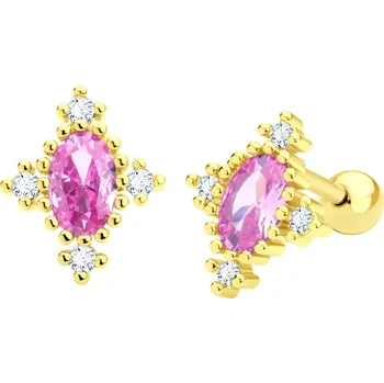 Náušnice BRUNOshop.cz Náušnice KOSOČTVEREC s kamínky GOLD