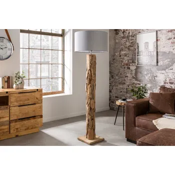 Stojací lampa Přírodní stojací lampa - Roots, šedá