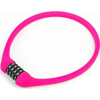 Zámek na kolo Zámek kódový Author ACL-77 Silicone, M12 x 60 cm - růžová
