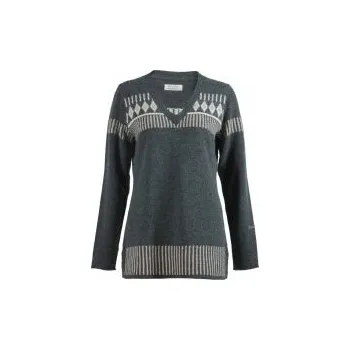 Dámský svetr SKHOOP Tindra V-Neck graphite M; Šedá svetr + DÁREK DLE VÝBĚRU!