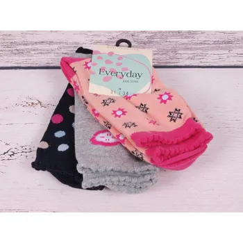 Dámské ponožky CNB BERLIN Ponožky DE 54265 SADA 3 PÁRŮ černé šedé lososové velikosti ponožek: 20-22 ( EUR vel. 31-34)