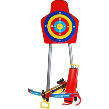 Dětská zbraň Bezpečná dětská kuše a stojící terč Malý Robin Hood Kuš a terč pro děti RKToys No. GT09