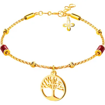 Náramek Zlatý pevný náramek se smaltem - strom - AP533-5303