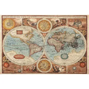 Fototapeta DIMEX | Vliesová fototapeta Stará mapa III. MS-5-1533 | 375 x 250 cm| modrá, žlutá, hnědá + Vliesová fototapeta na stěnu DIMEX Stará mapa III. MS51533 v rozměru 375 x 250 cm + lepidlo zdarma