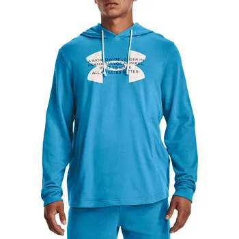 Pánská mikina Mikina s kapucí Under Armour UA Rival Terry Logo Hoodie-BLU 1373382-419 Velikost S