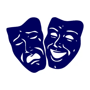 Samolepící dekorace SAMOLEPKA Masky tváře 001 levá veselý a smutný (23 - tmavě modrá) NA AUTO, NÁLEPKA, FÓLIE, POLEP, TUNING, VLASTNÍ TEXT, TISK, AUTOSAMOLEPKY.cz, POLEPY, OBRÁZEK, LOGO, SAMOLEPKY