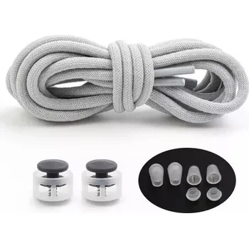 Tkaničky do bot Gumové sportovní tkaničky do bot se zarážkou, jeden pár - Šedé, 100 cm