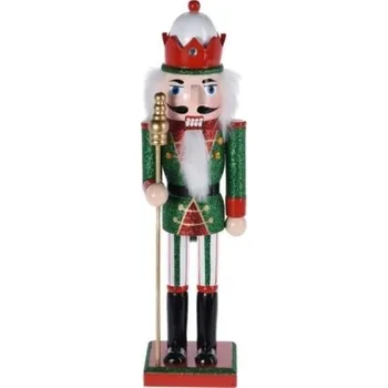 Zahradní dekorace Dřevěný louskáček 36x9x9,5 cm zelený A (134375 041 DH8021940 louskáček A)