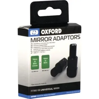 Zrcátko pro motocykl redukce závitu zrcátek OXFORD M10 na M8 černá, pár (1x pravostranný a 1x levostranný závit M8)