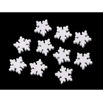 Vánoční dekorace Dřevěná vločka malá bílá
