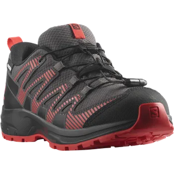 Dětská treková obuv Salomon Dětské boty Xa Pro V8 cswp EU 38, Magnet/Black/Poppy Red