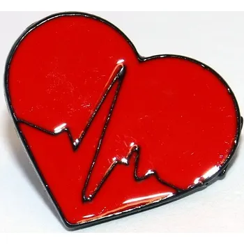 Brož Brož BeCool - Rudé srdce s křivkou života, Srdeční tep, Mé zdraví je nejdůležitější, Heartbeat, Love my life 3324