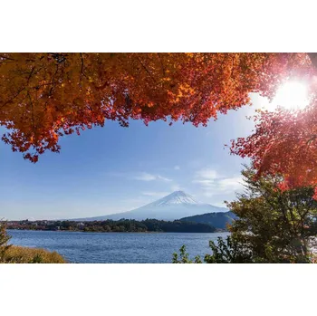 Fototapeta DIMEX | Vliesová fototapeta Hora Fudži MS-5-1825 | 375 x 250 cm| zelená, modrá, červená, oranžová + Vliesová fototapeta na stěnu DIMEX Hora Fudži MS51825 v rozměru 375 x 250 cm + lepidlo zdarma