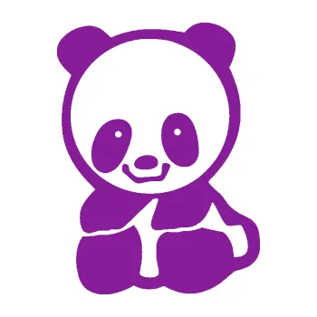 Samolepící dekorace Panda 009 levá baby (14 - fialová) SAMOLEPKA NA AUTO, NÁLEPKA, FÓLIE, POLEP, TUNING, VLASTNÍ TEXT, TISK, AUTOSAMOLEPKY.cz, POLEPY, OBRÁZEK, LOGO, 3D STICKERS