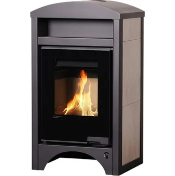 Krbová kamna Krbová kamna AQUAFLAM VARIO ® BARMA 11kW dlažba Bělený Dub (teplovzdušná verze)