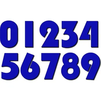 Pelisport Číslice typ X02 - 5 cm modré plexi