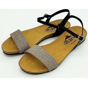 Dámské lodičky Dámské kožené sandálky 575725-224 PLAKTON stříbrná Barva: stříbrná, Velikost: 36