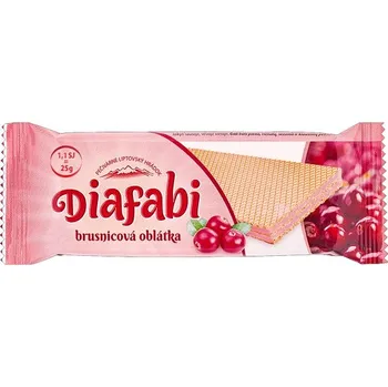 Pečivárne L Hrádok Diafabi oplatka s brusinkovou náplní slazená fruktózou 35 g Tatry Line