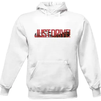 Pánská mikina Pánská mikina s kapucí s potiskem JUST DRIVE! pánské