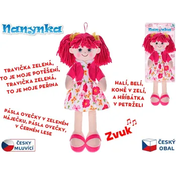 Panenka Mikro trading Panenka Nanynka - česky mluvící a zpívající - 50 cm - červená
