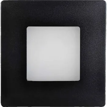 Bodové svítidlo Ledshopik Vestavné schodišťové svítidlo STEPIK | černé | IP65 | 1,7W | KP68 | 230V | čtverec | - TEPLÁ BÍLÁ - 2700K