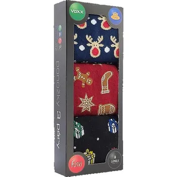 Pánské ponožky Ponožky Lonka DEBOX - balení 3 různé páry v dárkové krabičce mix H 35-38 (23-25)