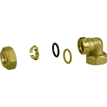 Giacomini R563 Koleno pro trubku Cu s přechodem na FE (vnitř. záv.), vč. adaptéru R178