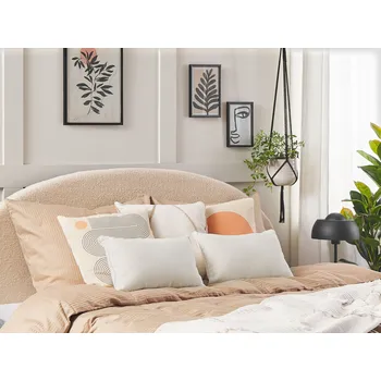 Polštář Sada 2 dekorativních polštářů bílé polyester bavlna 30 x 50 cm jednobarevné dekorační polštáře a doplňky Beliani