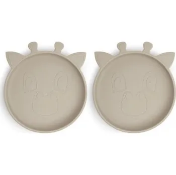 NUUROO Akila Silikonový talířek 2 ks Giraf Cobblestone