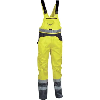 Pracovní oblečení Reflexní pracovní kalhoty s laclem COFRA SPARK Barva: Khaki, Velikost: 54