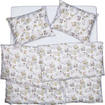 Povlečení SCANquilt povlečení FINO DESIGN summer bílopastelová 140 x 220/70 x 90 cm