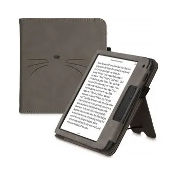 Pouzdro na mobilní telefon Flipové pouzdro s designem kočka pro Tolino Vision 6 - šedá