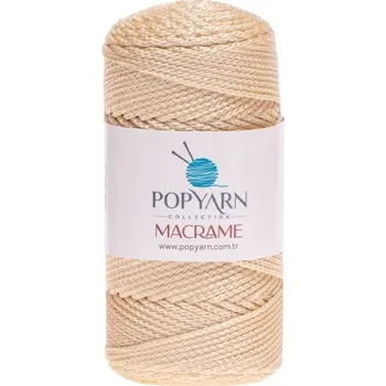 Příze POPYARN Příze Macrame B019 - krémová, 100g 140m