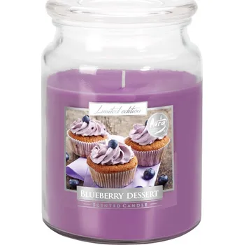 Svíčka Svíčka vonná - sklo s pokl. 500 g, borůvkový dezert, doprodej