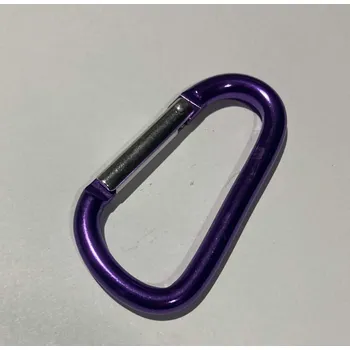 Karabina hliníková ve tvaru D - 5 x 50 mm, fialová
