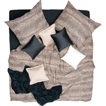 Povlečení SCANquilt povlečení SATÉN DESIGN leopard černohnědá 140 x 220/70 x 90 cm