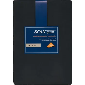 Bytový textil SCANquilt napínací prostěradlo VELVET ELASTIC LYCRA tmavě šedá 180 x 200 cm