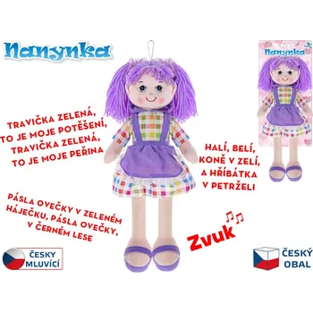 Mikro trading Panenka Nanynka - česky mluvící a zpívající - 50 cm - fialová