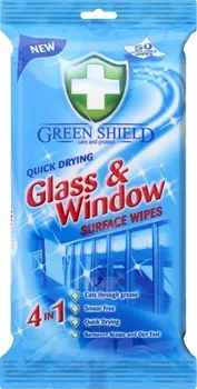 Čisticí prostředek na okna Green Shield Glass & Window vlhčené ubrousky na okna a skleněné povrchy