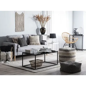 Pohovka 2místná světle šedá pohovka čalouněná dřevěnými nohami, další polštáře, kolečka, prošívané opěradlo Beliani