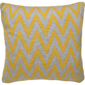 Bytový textil SCANquilt pletený povlak DESIGN zik zak šedožlutá 30 x 50 cm