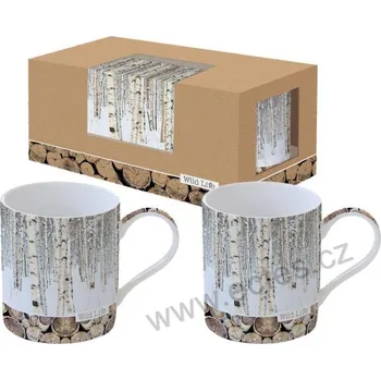 Easy Life WILD LIFE FOREST BIRCH porcelánové hrnky kmeny bříz v zasněženém lese 350ml 2 ks