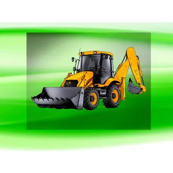 Nášivka JCB 3CX DTF nažehlovačka 8x4cm (nažehlovačka s bagry a nakladači)